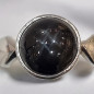 Bague Saphir noir Black Star Argent 925 Taille 56 (s)