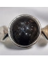 Bague Saphir noir Black Star Argent 925 Taille 56 (s)