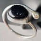 Bague Saphir noir Black Star Argent 925 Taille 54 (s)