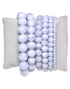 Bracelet Calcédoine bleue Pierres Rondes (s)