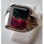Bague tourmaline melon d'eau argent 925 Taille 53