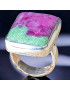 Bague Rubis sur Fuschite Argent 925 Taille 59 (s)