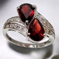 Bague Grenat Or gris et Diamants Taille 54 et sur mesure (s)