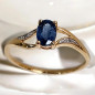Bague Saphir et Diamants Or 18 carats Taille 55 et sur mesure (s)