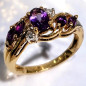 Bague Améthyste et Diamant Or 18 carats Taille 52 et sur mesure (s)