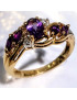 Bague Améthyste et Diamant Or 18 carats Taille 52 et sur mesure (s)