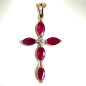 Pendentif Rubis et Diamants Croix Or 18 carats (s)
