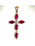 Pendentif Rubis et Diamants Croix Or 18 carats (s)