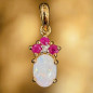Pendentif Rubis Opale et Diamants Or 18 carats (s)