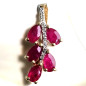 Pendentif Rubis et Diamants Feuille Or 18 carats (s)
