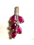 Pendentif Rubis et Diamants Feuille Or 18 carats (s)