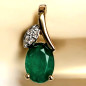 Pendentif Emeraude et Diamants Fruit Or 18 carats (s)