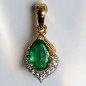 Pendentif Emeraude et Diamants Or 18 carats (s)