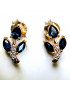 Boucles Saphir et Diamants Feuille Or 18 carats (s)