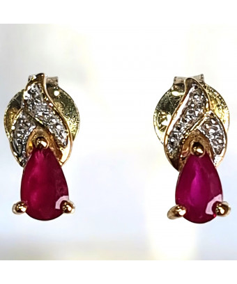 Boucles Rubis & Diamants Or 18 carats (s)