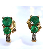 Boucles Emeraude et Diamants Or 18 carats (s)
