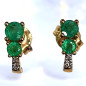 Boucles Emeraude et Diamants Or 18 carats (s)
