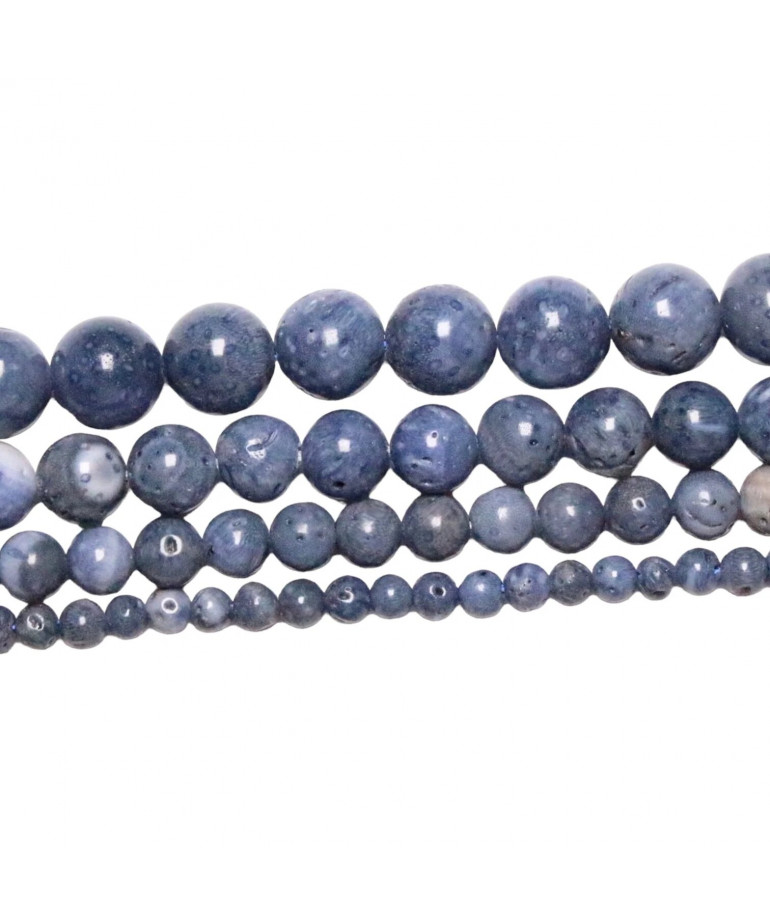 Bracelet Corail Bleu pierres rondes