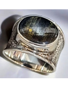 Bague Tourmaline Noire Argent 925 Taille 65/66 (s)