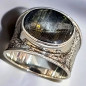 Bague Tourmaline Noire Argent 925 Taille 65/66 (s)
