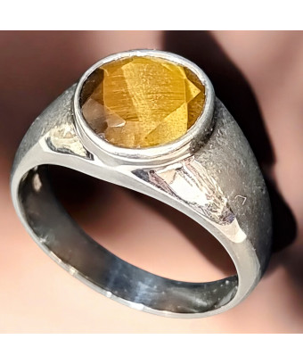 Bague Œil de tigre Argent...