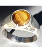 Bague Œil de tigre Argent 925 Taille 66 (s)