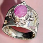 Bague Rubis Etoilé Argent 925 Taille 60 (s)