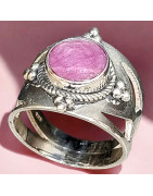 Bague Rubis Etoilé Argent 925 Taille 58 (s)