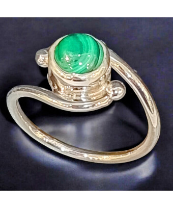 Bague Malachite Argent 925 (s)