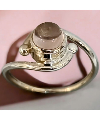 Bague Quartz rose Argent...