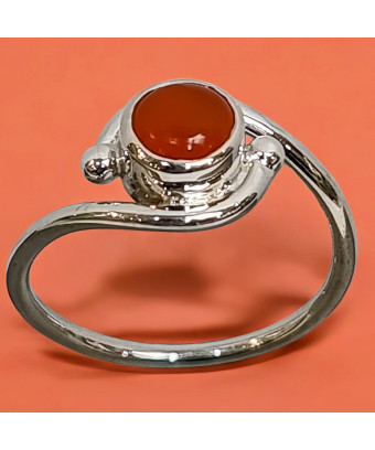 Bague Agate de feu Argent...