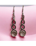 Boucles Quartz rose Argent 925 (s)