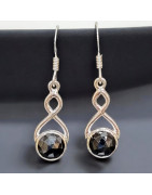 Boucles Spinelle facettée Argent 925 (s)