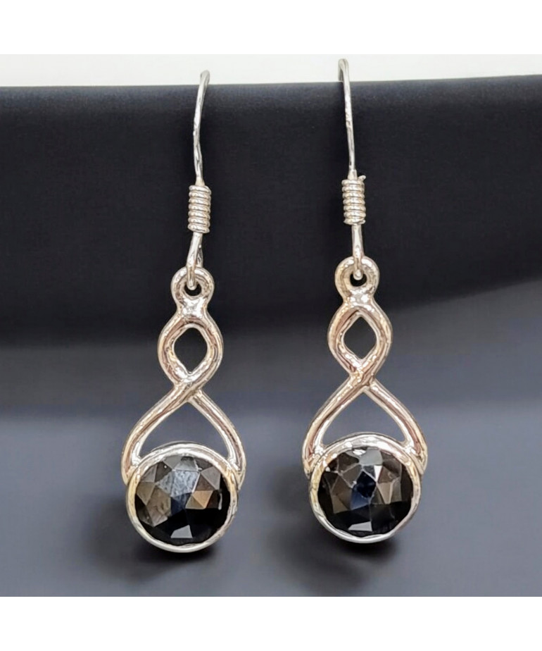 Boucles Spinelle facettée Argent 925 (s)