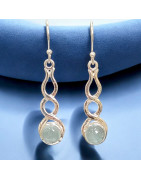 Boucles Aigue marine Argent 925 (s)
