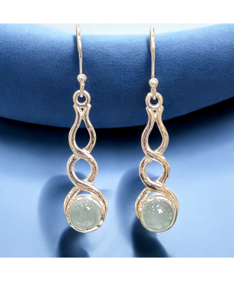 Boucles Aigue marine Argent 925 (s)