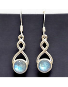 Boucles Labradorite Facettées Argent 925 (s)