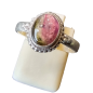 Bague tourmaline melon d'eau argent 925 Taille 59