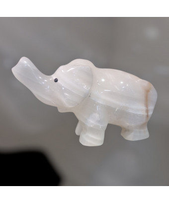 Eléphant Onyx blanche 6cm