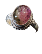 Bague tourmaline melon d'eau argent 925 Taille 59