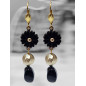 Boucles Bakélite et perle Plaquée or "Créateur" (s)