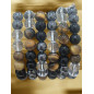 Bracelet Œil de tigre Hématite Cristal de roche Onyx Pierres rondes 8 mm (s)