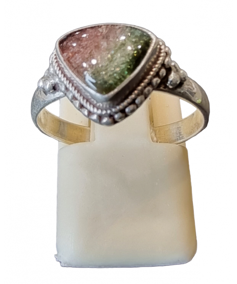 Bague tourmaline melon d'eau argent 925 Taille 56