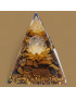 Pyramide Orgonite de protection Œil de tigre et Boule Cristal de roche 6cm (s)
