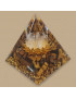 Pyramide Orgonite de protection Œil de tigre et Boule Cristal de roche 6cm (s)