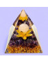 Pyramide Orgonite de protection Améthyste et Boule Quartz rose 6cm (s)