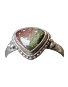 Bague tourmaline melon d'eau argent 925 Taille 56