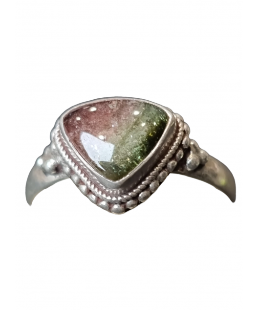 Bague tourmaline melon d'eau argent 925 Taille 56