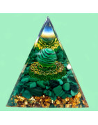 Pyramide Orgonite de protection Malachite 6cm (s)