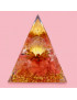 Pyramide Orgonite de protection Quartz cerise et Boule Cristal de roche 6cm (s)